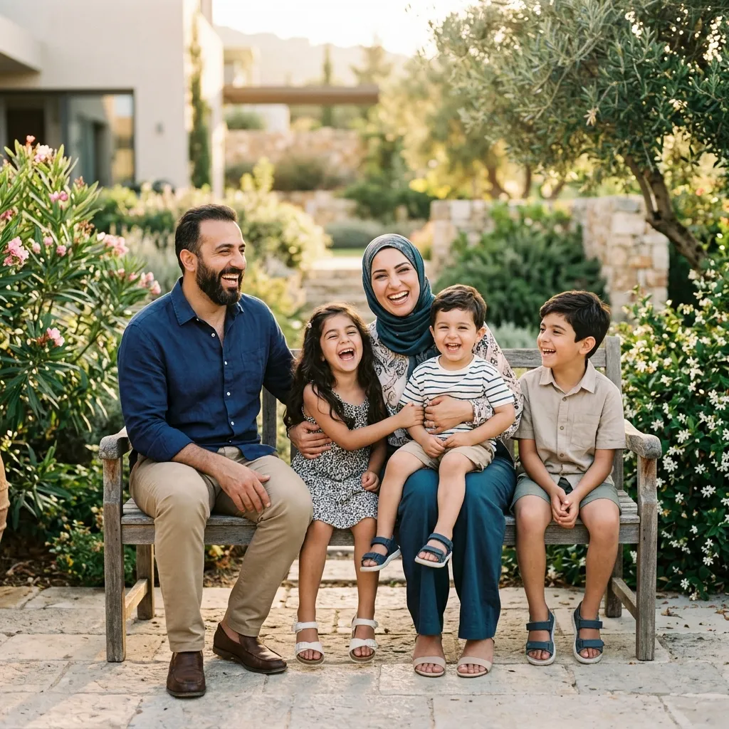 Happy Middle Eastern family